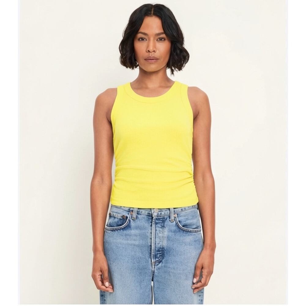Michael Stars Neon Yellow Pina Crop Tank NWT Size L Ribbed